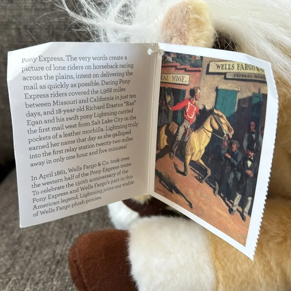 Lightening a Legondary Wells Fargo Pony Express Stuffed Horse